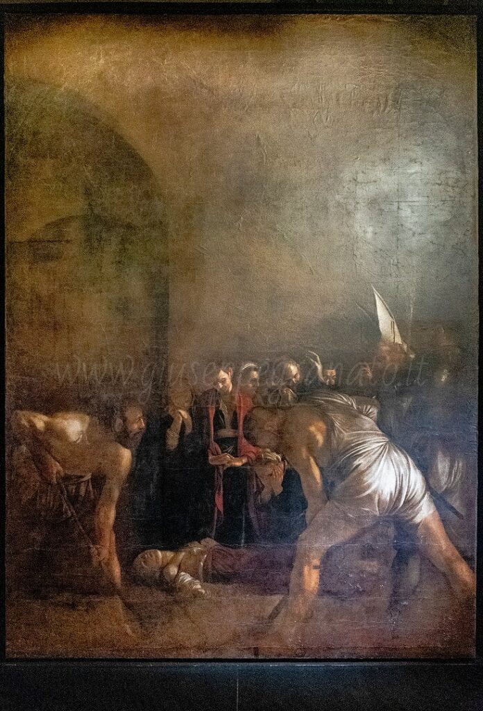 Caravaggio. Seppellimento di Santa Lucia, 1608 olio su tela 401,5 x 295,3 cm