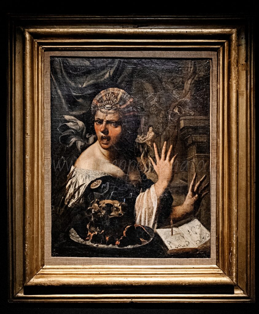 Angelo Caroselli, "La negromante", 1626 ca. olio su tela 44 x 35 cm, 