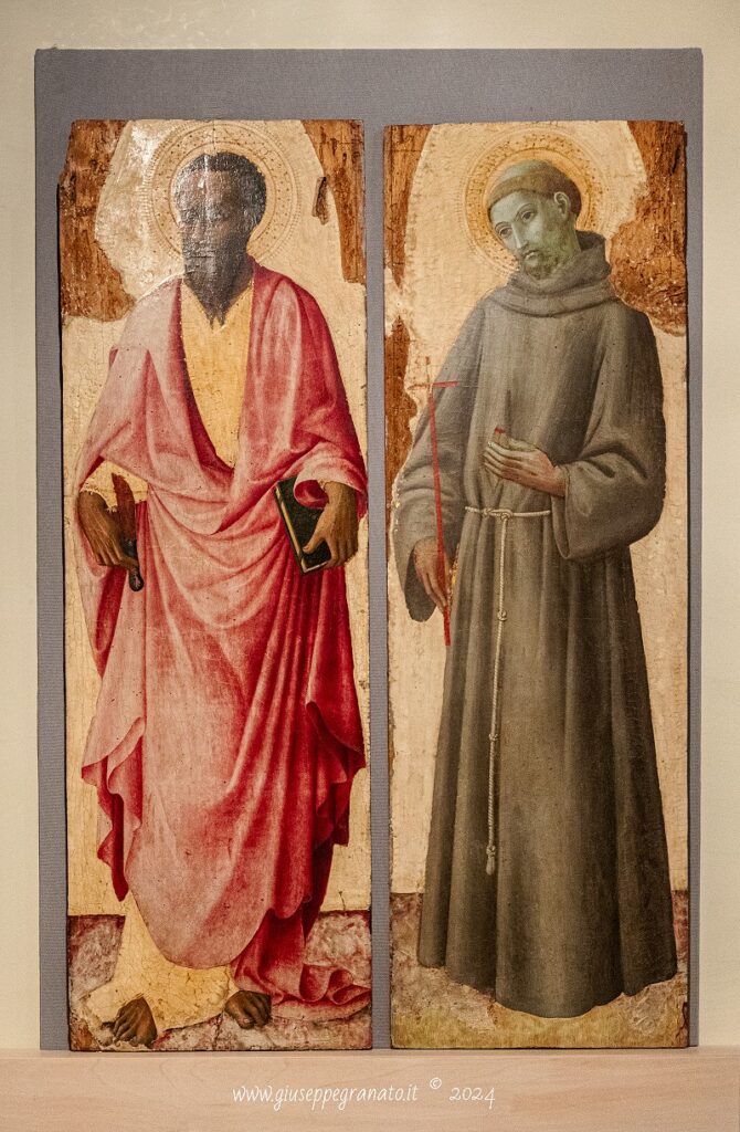 Stefano di Giovanni detto il Sassetta, "San Bartolomeo" e "San Francesco" 1450-1460, tempera su tavola, Siena Pinacoteca Nazionale.